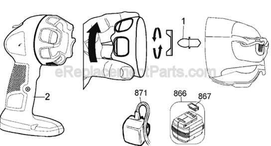Part Location Diagram of 90509754 DeWALT Flashlight